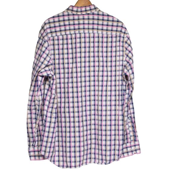 BUGATCHI Men's XL Long Sleeve Dress Shirt Multicolored Checked Print - Picture 2 of 5